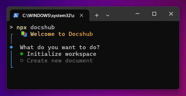 Docshub CLI Screenshot